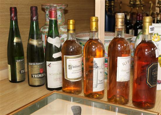 Seven assorted white wines including Giraud, 1978 Rieussec, 1978, De Malle, 1976, Du Mont 1983